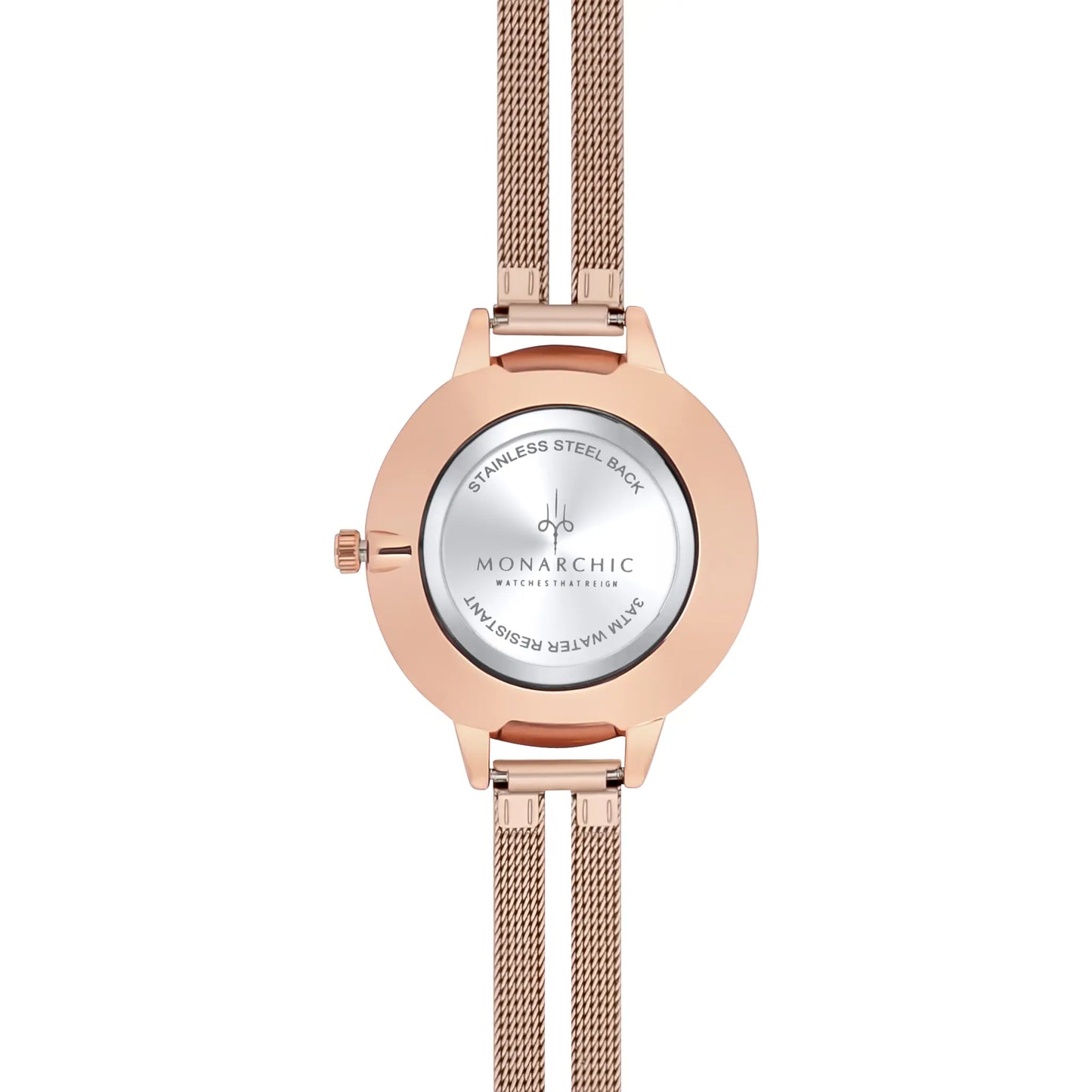 Monarchic® Watch - Billie J - Rose Gold women's watch with double band back view