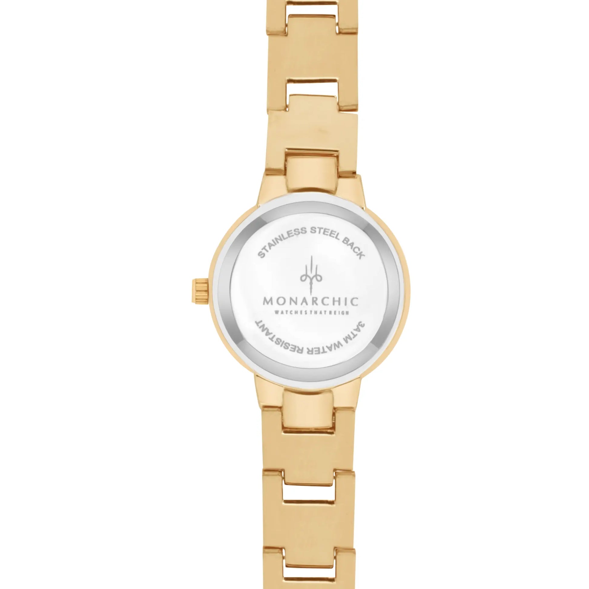 Monarchic® Watch - Cosmopolitan - Jackie Edition - Gold link watch back view