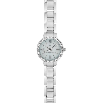 Monarchic® Watch - Cosmopolitan - Coco Edition - Silver link watch with crystals on bezel front view