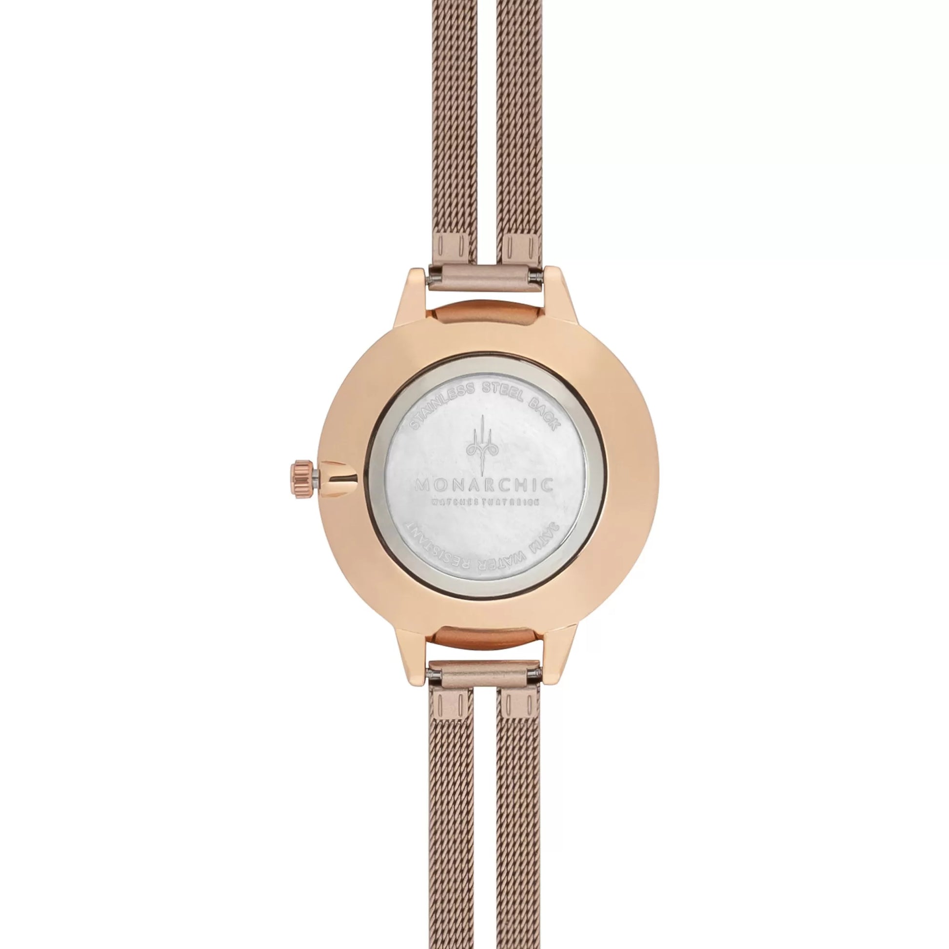 Monarchic® Watch - Billie J - Rose Gold women's watch with double band back view